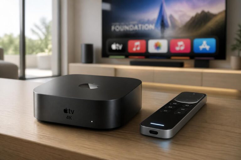 découvrez l'apple tv 4k 2026, le boîtier connecté dernière génération offrant une qualité d'image exceptionnelle, des performances optimisées et un accès simplifié à vos contenus favoris.