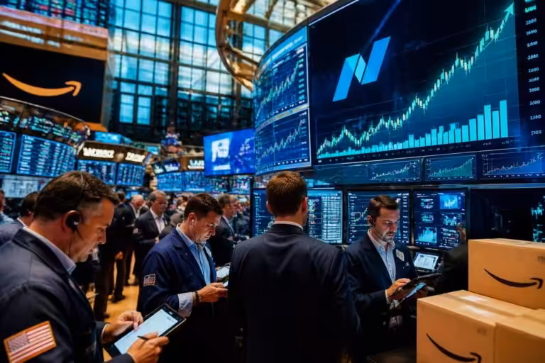 wall street : le nasdaq maintient sa dynamique positive grâce à la forte performance d'amazon, stimulant les marchés financiers.